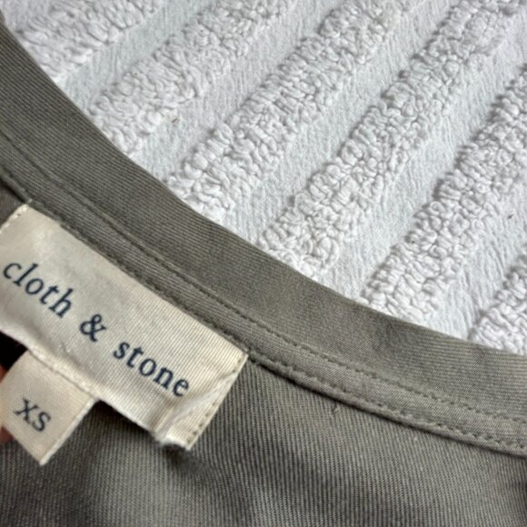Cloth & Stone Womens T-Shirt Dress XS Sage Green High Low Rayon Short Sleeve - Picture 3 of 9